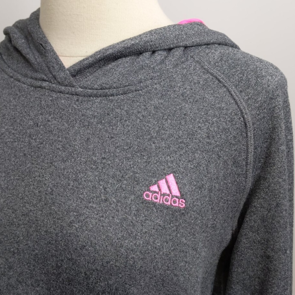 Adidas gray/pink Ultimate Hoodie-sz M - Picture 2 of 7